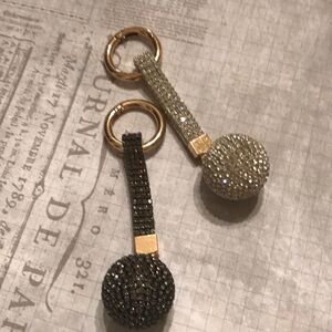 Black or Clear Rhinestone Key Purse Charm‎